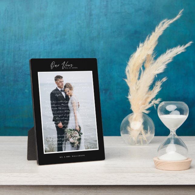 Boda muestra guión y marco negro mínimo (Lado)