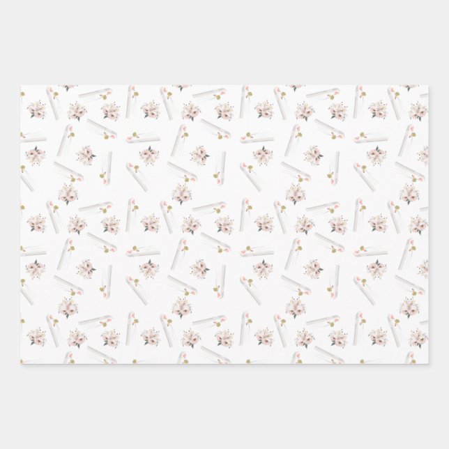 Boda musulmán envuelto papel plano conjunto de 3 h (Anverso)