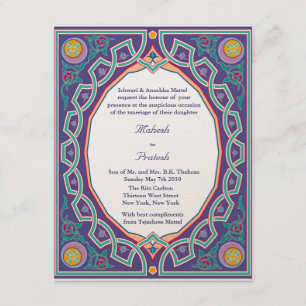 Boda musulmán hindú asiático o invitación mehndi
