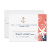 Boda Náutica Blanca Azul de la Marina Coral RSVP