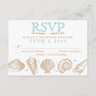 Boda Náutica en Playa RSVP Tan/Aqua