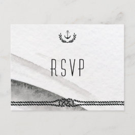 Boda Náutica RSVP Postales Gris Y Blanco