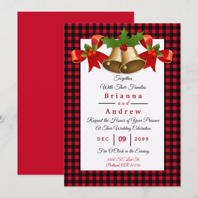 Boda navideño de Navidades rojos de búfalo (Anverso / Reverso)
