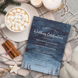 Boda Navy Blue Snowy Winter Wonderland