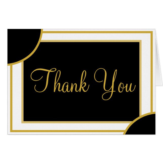 Boda Negra Oro Agradecimiento Geométrico (Anverso (Horizontal))