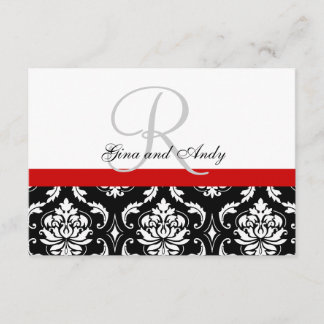 Boda negra roja de Damasco RSVP para invitaciones
