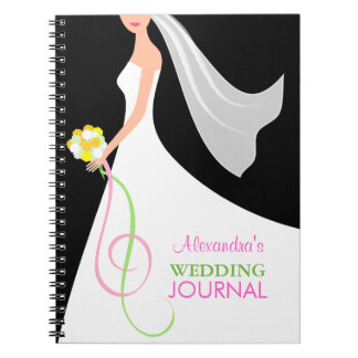 Boda negra y blanca - cuaderno del diario de la