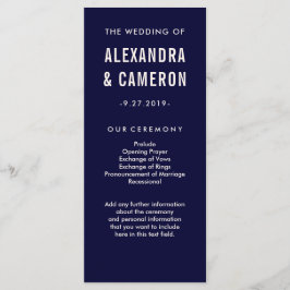 Boda negrita | Programa de texto sobre azul marino