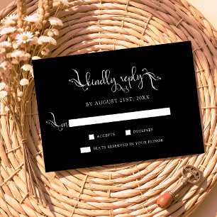 Boda negro con guión boho Reproducir las tarjetas