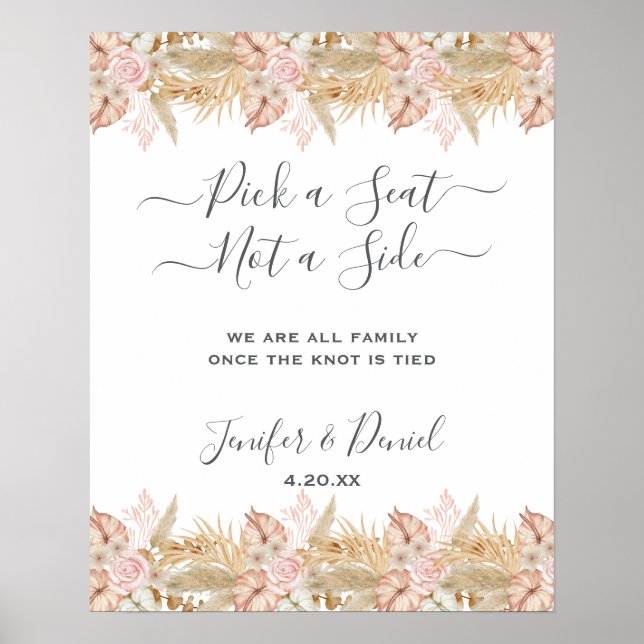 Boda Neutral de la decoración de las flores de pam (Frente)