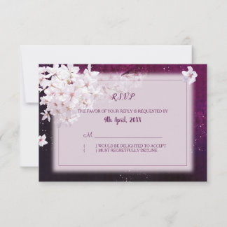 Boda nocturna con flores de cerezo RSVP