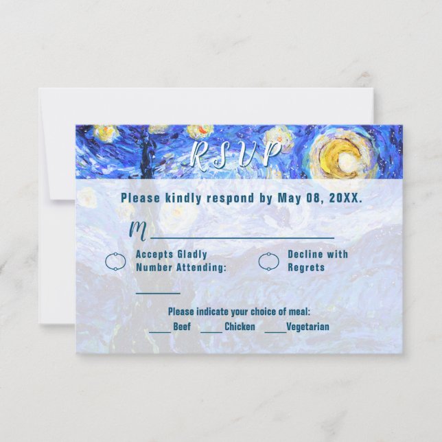 Boda nocturna estrellada Tarjetas de invitación pa (Anverso)