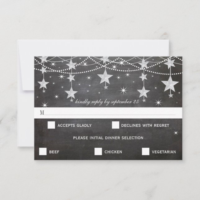 Boda nocturno bajo las estrellas RSVP (Anverso)