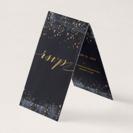 Boda nocturno de oro Starry Online RSVP Tarjeta pl