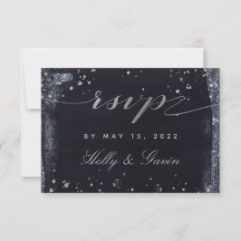 Boda nocturno plateado Starry Mail-In RSVP
