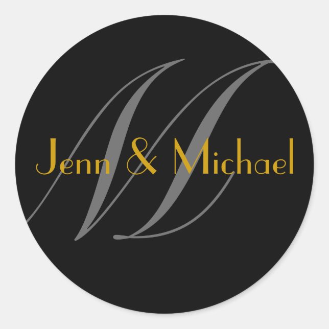 Boda Nombre de la novia Groom Monograma M Sello de (Anverso)