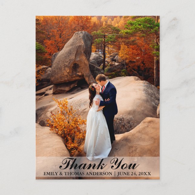 Boda Novia y Groom Gracias Postal B (Anverso)