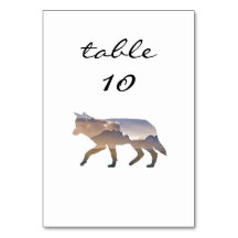 Boda Número de Mesa Lobo Rústico Occidental