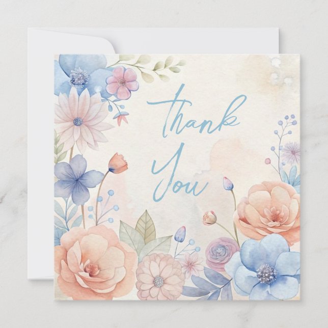 Boda o ducha Tarjetas de agradecimiento (Anverso)