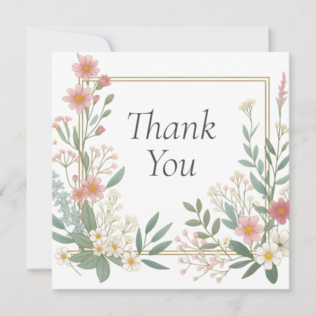 Boda o ducha Tarjetas de agradecimiento (Anverso)