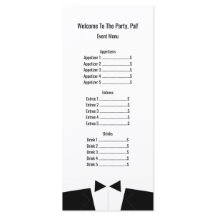 Boda o Rackcard del menú de eventos formales