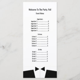 Boda o Rackcard del menú de eventos formales