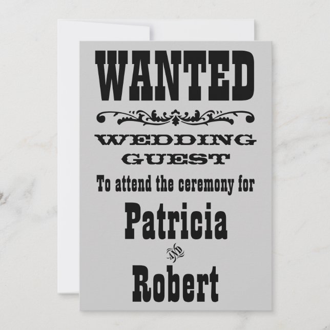 Boda occidental | Invitación (Anverso)