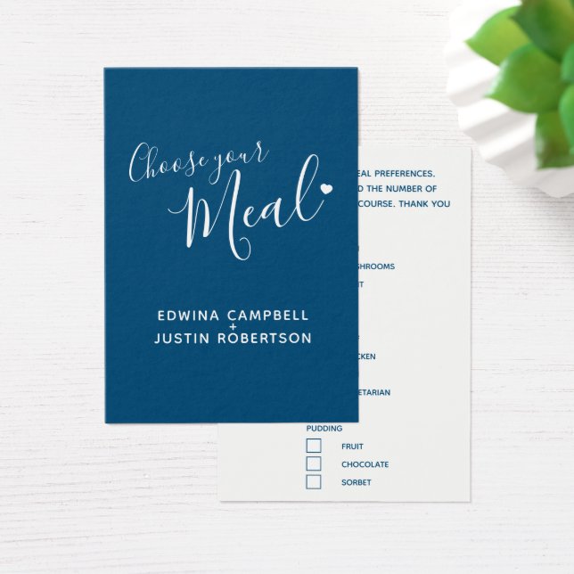 Boda opción de menú guión texto tarjetas pequeñas  (Escritorio)