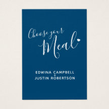 Boda opción de menú guión texto tarjetas pequeñas 