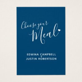 Boda opción de menú guión texto tarjetas pequeñas 