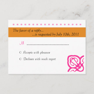Boda ornamental RSVP Naranja y rosa