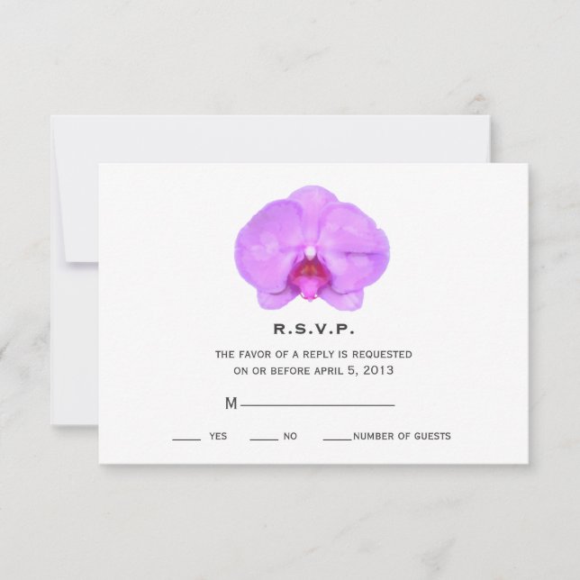 Boda Orquídea Inspirada en las Acuarelas RSVP (Anverso)