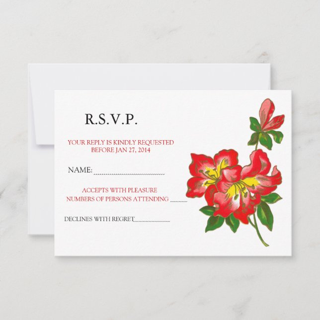 Boda Orquídea Roja Invitación RSVP 2 (Anverso)