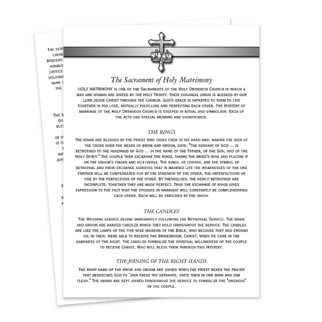 Boda ortodoxo Descripción 5 x 7 tarjetas (Orthodox Wedding Description 5 x 7 cards from Ammia's Orthodox Online Store on Zazzle.)