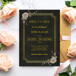 Boda oscura académica gótica elegante guardar la f
