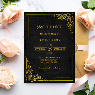 Boda oscura académica gótica elegante guardar la f