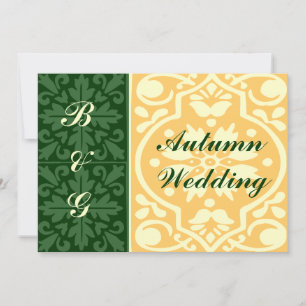 Boda otoñal Boda Verde Tan Invitación Personalizad