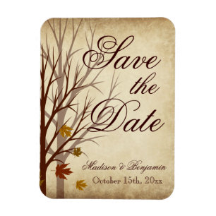 Boda otoño: ahorre el imán flexible de fecha