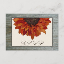 Boda otoño RSVP - Girasol y madera de pino