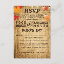 Boda otoño RSVP para boda rústico
