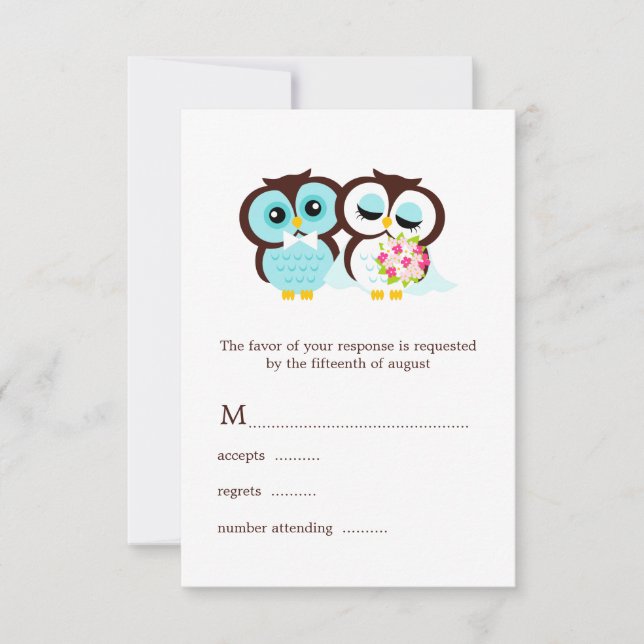 Boda Owls RSVP (Anverso)