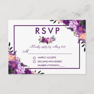 Boda P de RSVP de Floral púrpura ultra violeta
