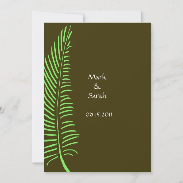Boda P Invitación de la Palm Frond (Anverso)