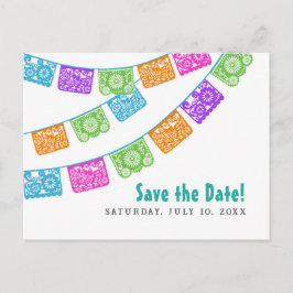 Boda Papel Picado Guardar postal de fecha