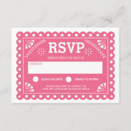 Boda Papel Picado RSVP Rosa