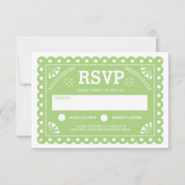 Boda Papel Picado RSVP Verde