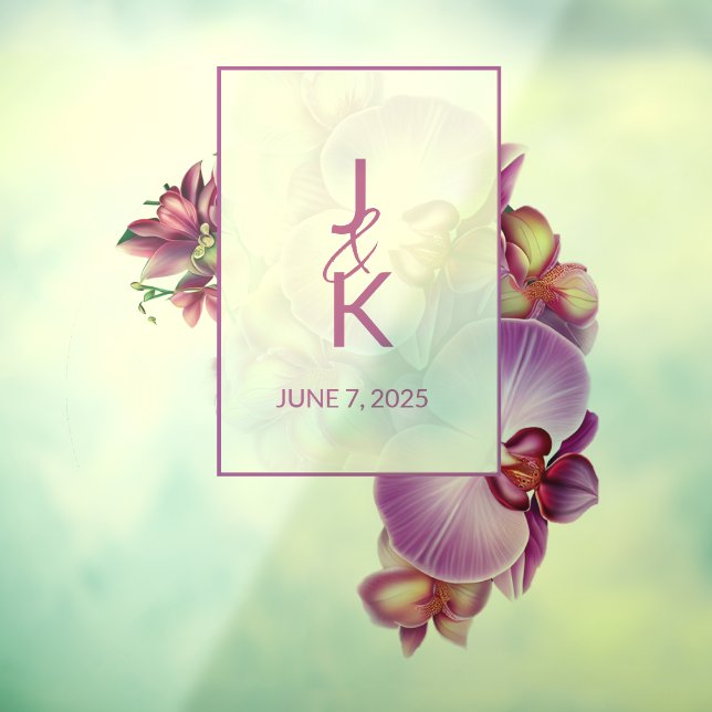 Boda Pareja Monograma Decal y Pegatina (Hoja 3)