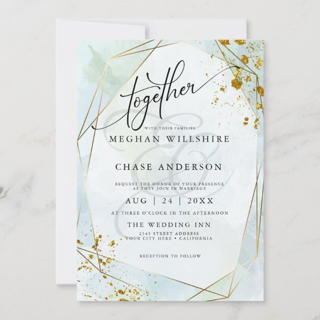 BODA | Pastel Dusty Blue Sage Gold Jaspé (Anverso)