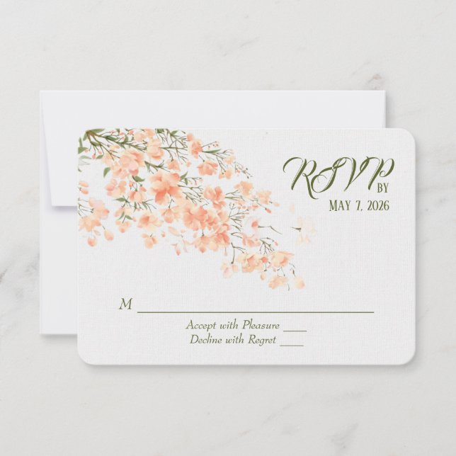 Boda Peach Blossoms RSVP (Anverso)