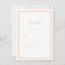 Boda Peach y White Modern Elegant RSVP Insertos